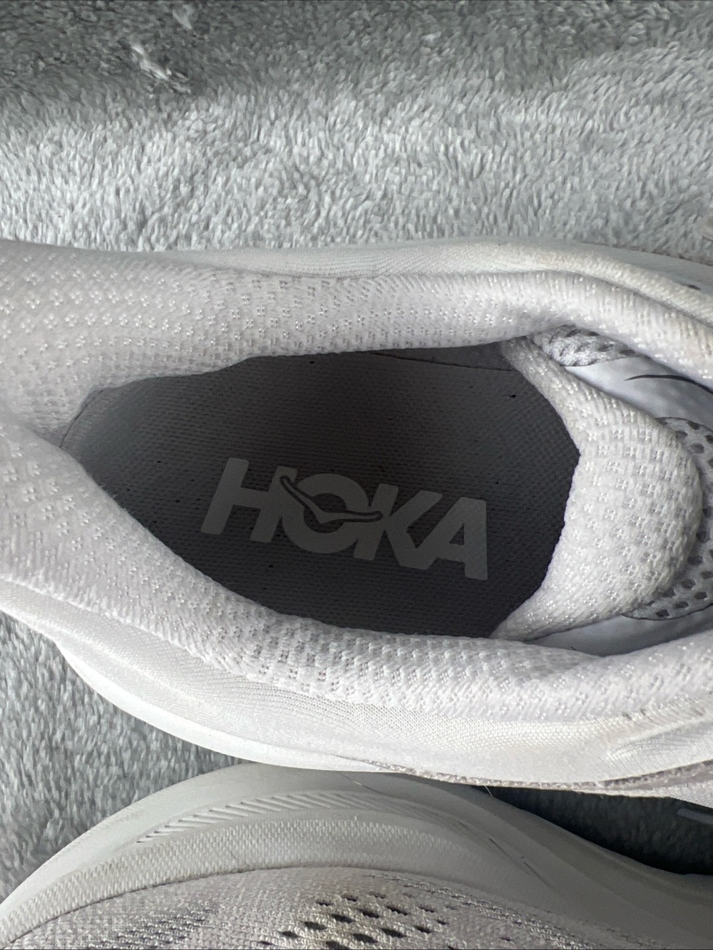 Hoka Bondi 9 Womens Size 7B Gray White Athletic Running Shoe Sneaker Comfort - Picture 9 of 11